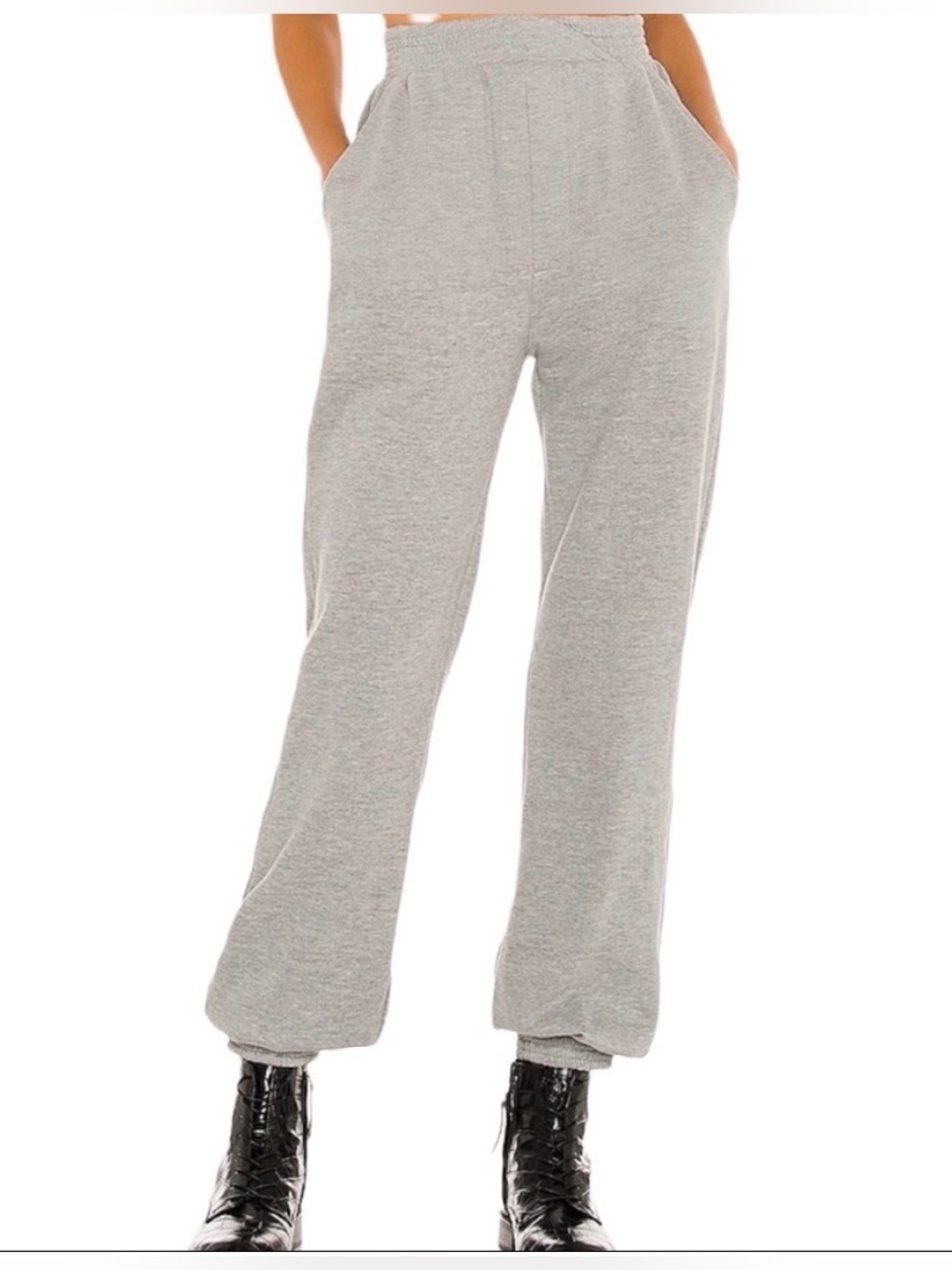 Michael Costello x Revolve Grey High-Rise Relaxed Jogger Pants S